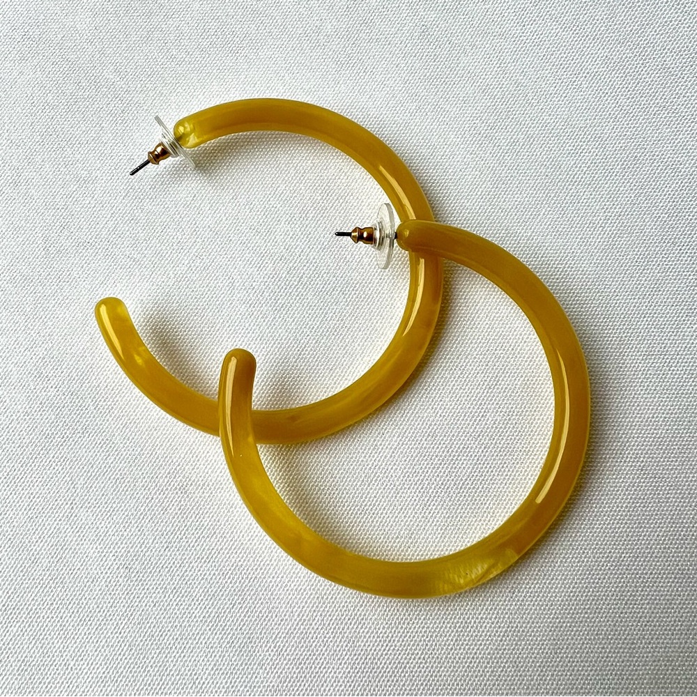 Ann Taylor Earrings, Yellow Hoops